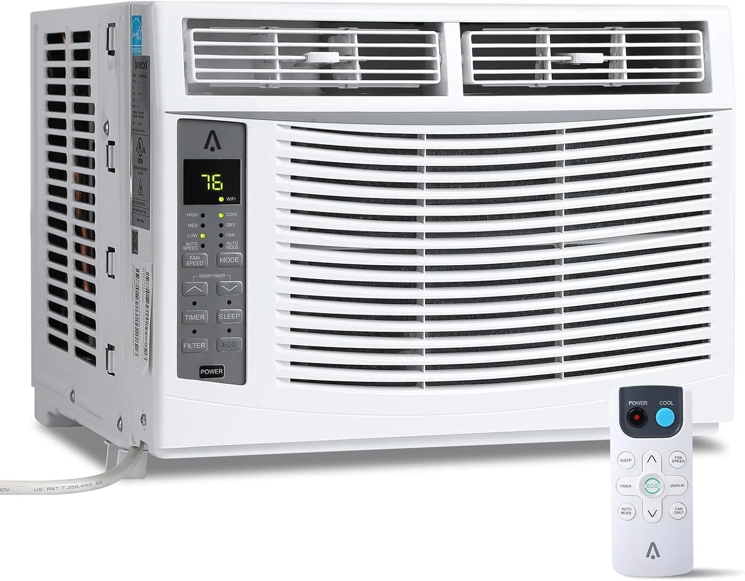 6000 btu window ac with remote control 3 cooling speeds 375 sqft